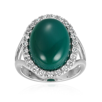Anillo en plata con Ágata verde