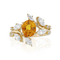 Anillo en oro con Zafiro naranja de Ban Ka Cha