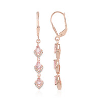 Pendientes en plata con Turmalina rosa