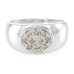 Anillo de hombre en plata con Diamante chocolate