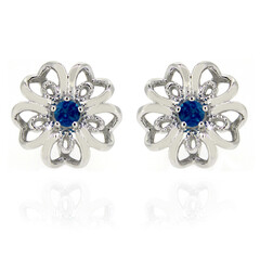 Pendientes en plata con Apatita azul neón