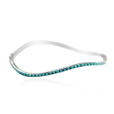 Brazalete en plata con Campitos turquesas (Anne Bever)