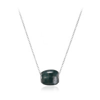 Collar en plata con Ágata de musgo