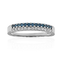 Anillo en platino con Diamante azul SI2