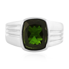 Anillo en plata con Diópsido de Rusia
