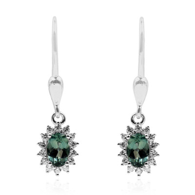 Pendientes en plata con Apatita Cromada
