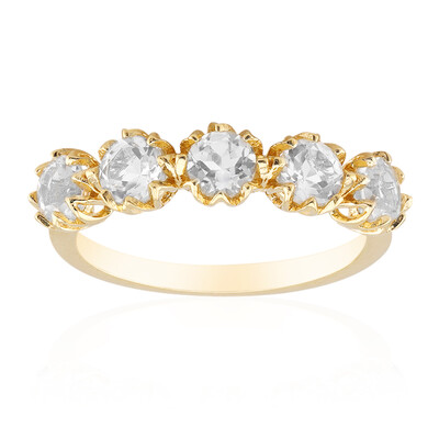 Anillo en plata con Topacio blanco