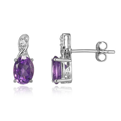 Pendientes en plata con Amatista de Zambia
