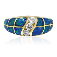 Anillo en oro con Ópalo negro de Lightning Ridge (CIRARI)