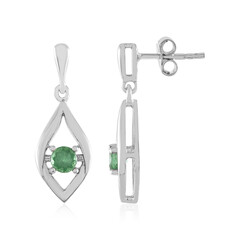 Pendientes en plata con Apatita verde