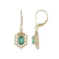 Pendientes en oro con Esmeralda de Rusia