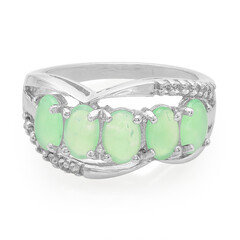 Anillo en plata con Crisoprasa imperial