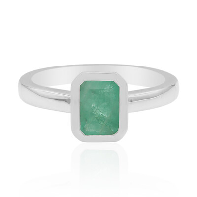 Anillo en plata con Esmeralda de Zambia