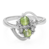 Anillo en plata con Alejandrita ojos de gato
