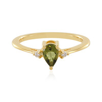 Anillo en plata con Moldavita
