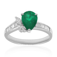 Anillo en platino con Esmeralda de Zambia AAA (CIRARI)
