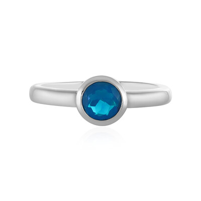 Anillo en plata con Ópalo azul de Etiopía