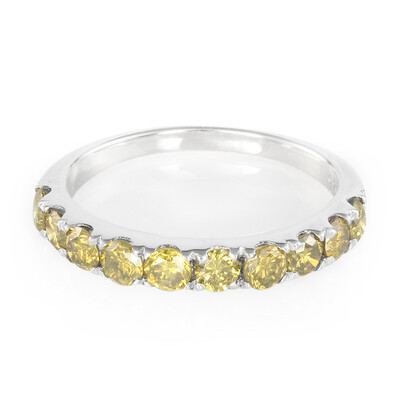 Anillo en plata con Diamante amarillo