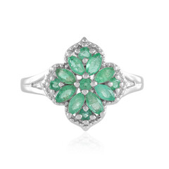 Anillo en plata con Esmeralda de Zambia
