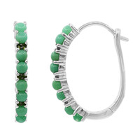 Pendientes en plata con Crisoprasa