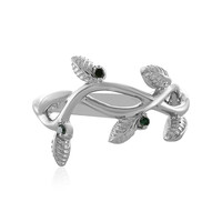 Anillo en plata con Diamante verde I2