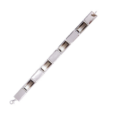Brazalete en plata con Cuarzo multicolor