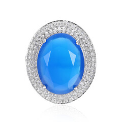 Anillo en plata con Ágata azul