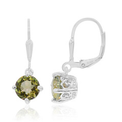 Pendientes en plata con Cuarzo místico verde