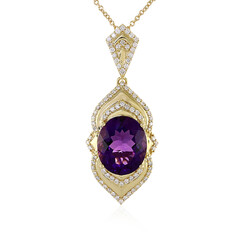 Collar en oro con Amatista de Brasil AAA (de Melo)