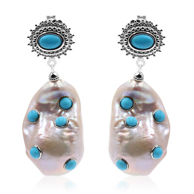 Pendientes en plata con Perla Freshwater (Dallas Prince Designs)