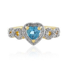 Anillo en plata con Topacio azul suizo