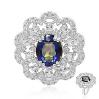Anillo en plata con Cuarzo Místico azul