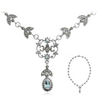 Collar en plata con Topacio azul cielo