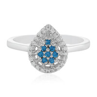 Anillo en plata con Zircón azul