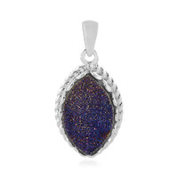 Colgante en plata con Ágata azul cobalto brillante