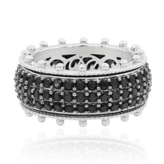Anillo en plata con Espinela negra (Dallas Prince Designs)