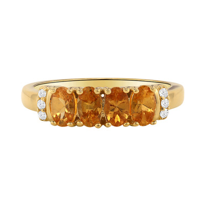 Anillo en plata con Granate espesartina