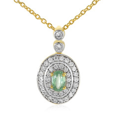 Collar en plata con Cianita menta