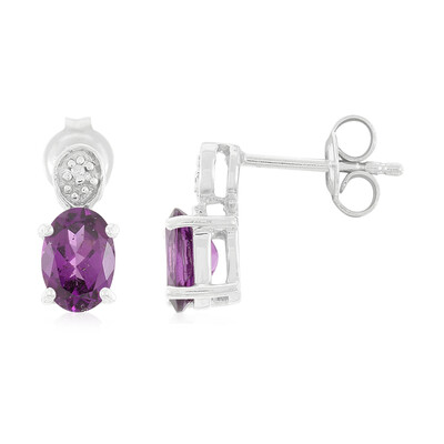 Pendientes en plata con Granate Magenta