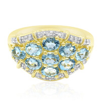 Anillo en oro con Aguamarina Santa María africana