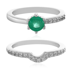 Anillo en plata con Esmeralda de Rusia