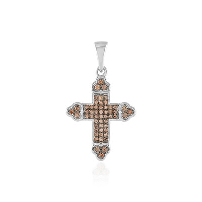 Colgante en plata con Zircón cognac