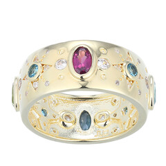 Anillo en plata con Topacio azul de Londres (Adela Silber)