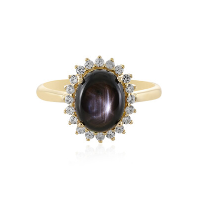 Anillo en oro con Zafiro estrella negra