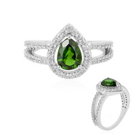 Anillo en plata con Diópsido de Rusia