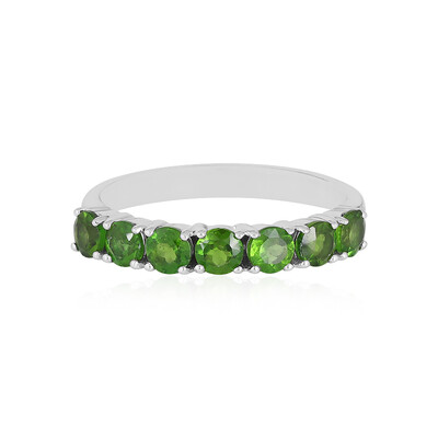 Anillo en plata con Diópsido de Rusia