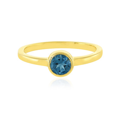 Anillo en plata con Topacio azul de Londres