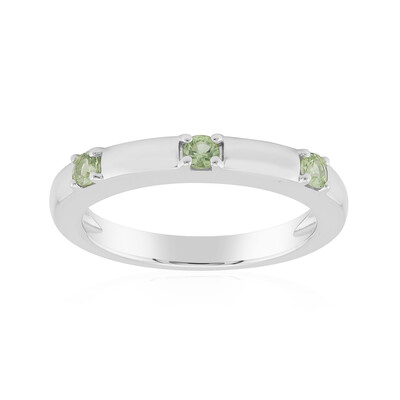 Anillo en plata con Zafiro verde de Tulear (Pallanova)