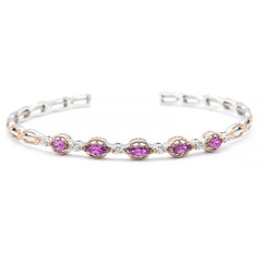 Brazalete en plata con Granate púrpura cambiante (Gems en Vogue)