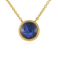 Collar en plata con Zafiro estrella azul